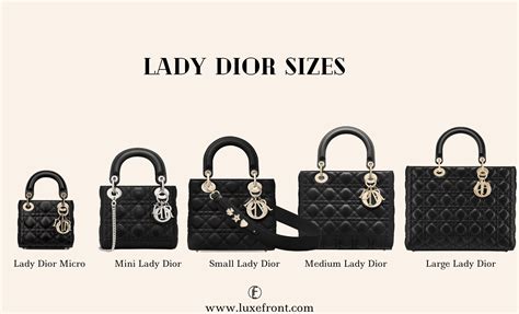 lady Dior bag size chart